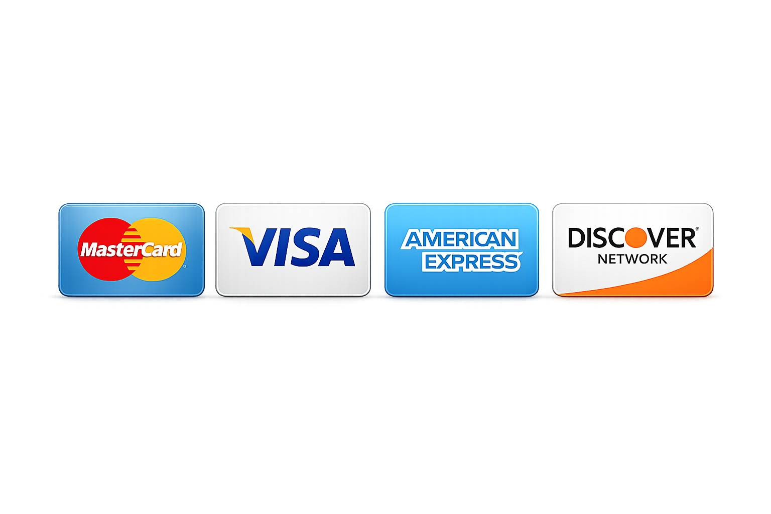 Accepted credit cards