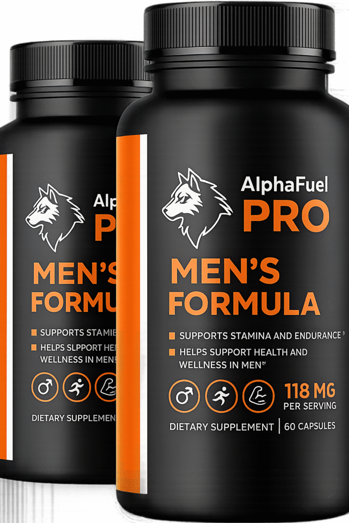 AlphaFuel Pro Men's Formula – 2 bottle pack – dietary supplement 118mg per serving – supports stamina, endurance, and overall health and wellness in men – 60 capsules