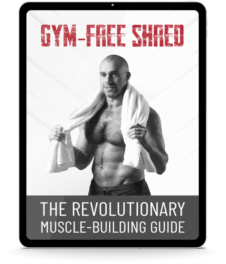 Gym-Free Shred revolutionary muscle-building guide digital bonus ebook on tablet included with Tribal Force X supplement