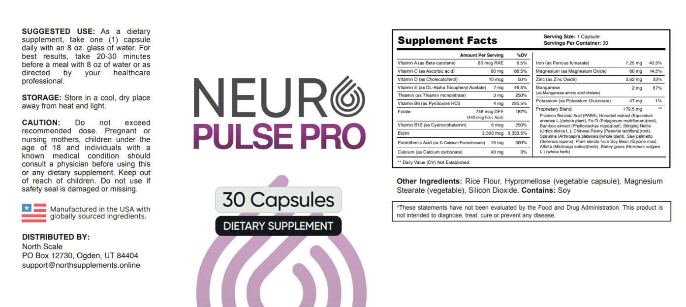 NeuroPulse Pro Supplement Facts label
